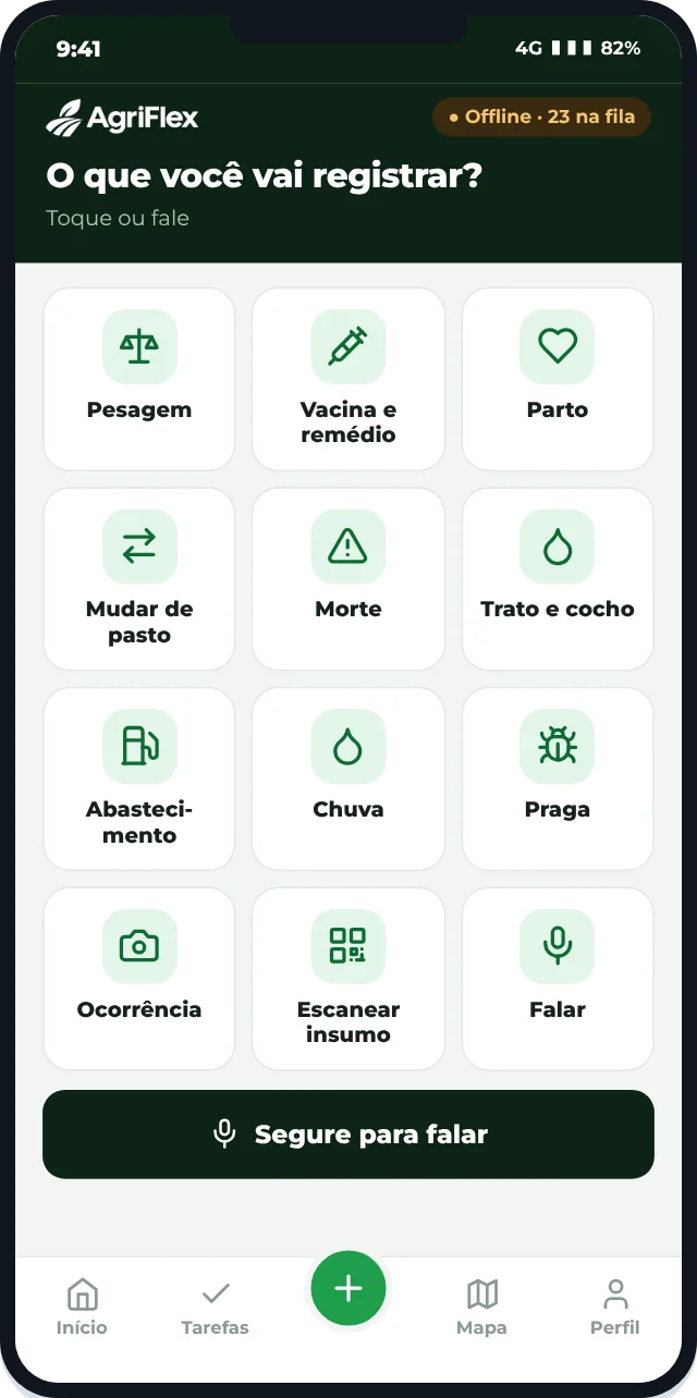 App Campo: registrar com um toque