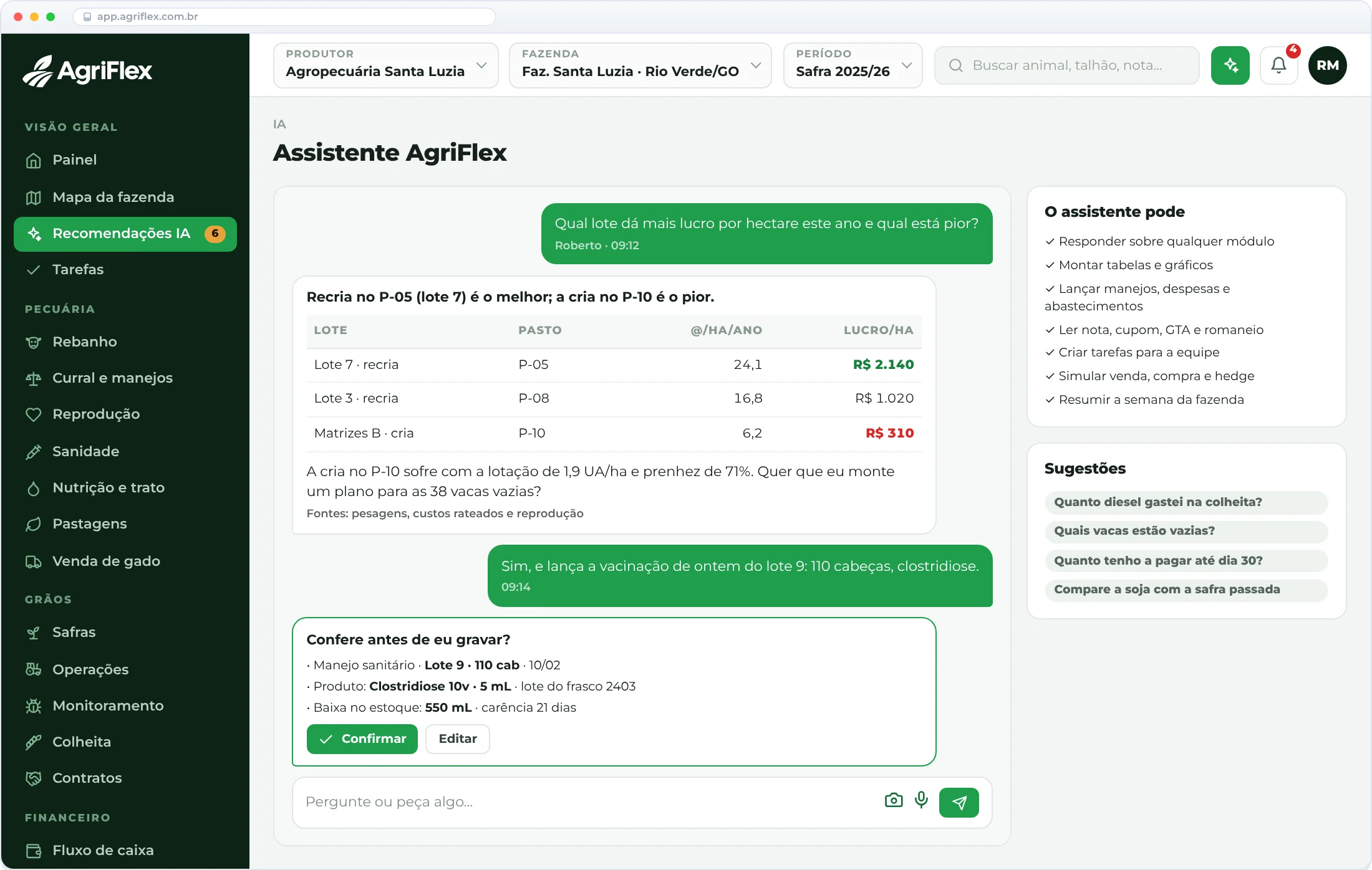 Assistente de IA do AgriFlex